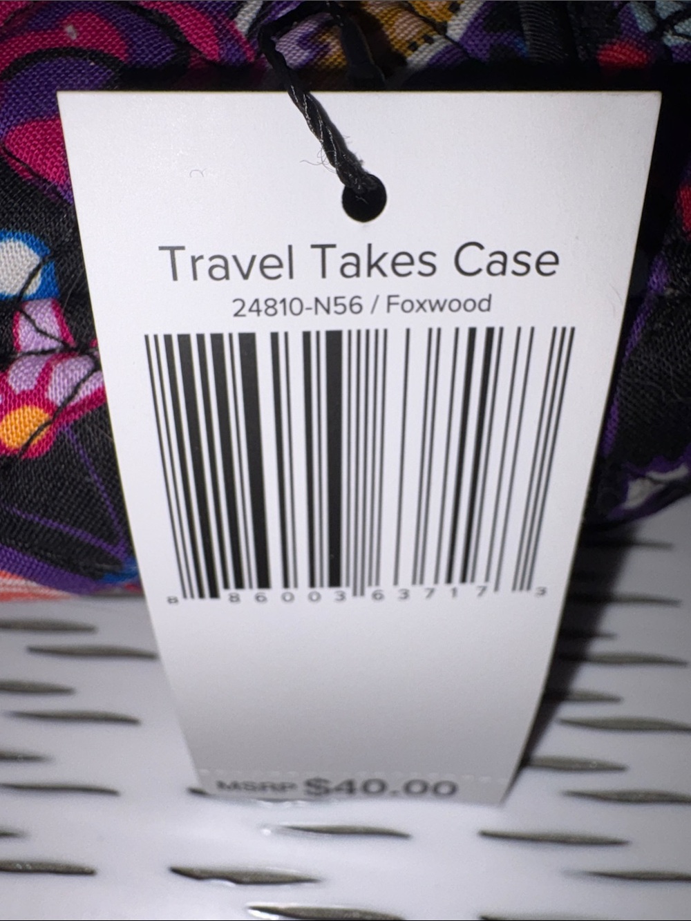 NWT Vera Bradley Floral Quilted Cosmetic Case Black Multicolor Foxwood print - Picture 9 of 10